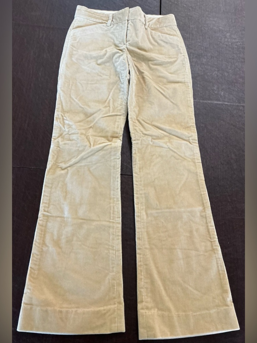 Theory - Beige Corduroy Flare Trousers